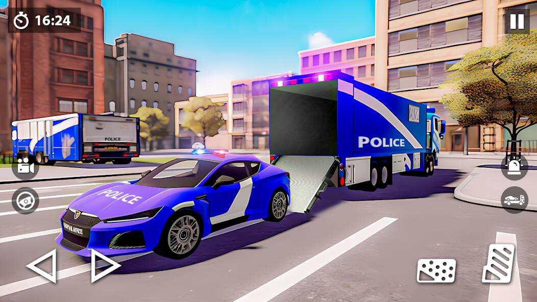 Скачать US Police Car Transporter Game (Взлом на монеты) версия 2.1.7 apk на Андроид