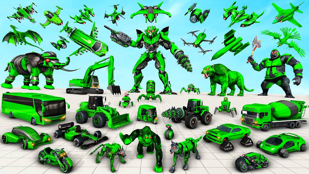 Скачать Multi Animal Robot Car Games (Взлом на монеты) версия 2.5.5 apk на Андроид