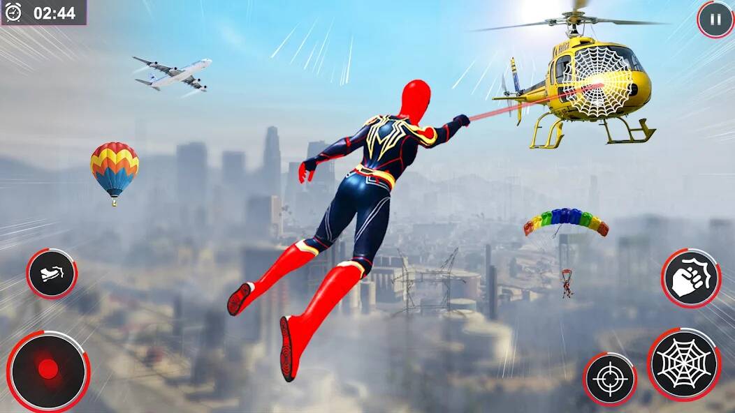 Скачать Flying Spider Rope Hero Fight (Взлом на монеты) версия 0.6.1 apk на Андроид