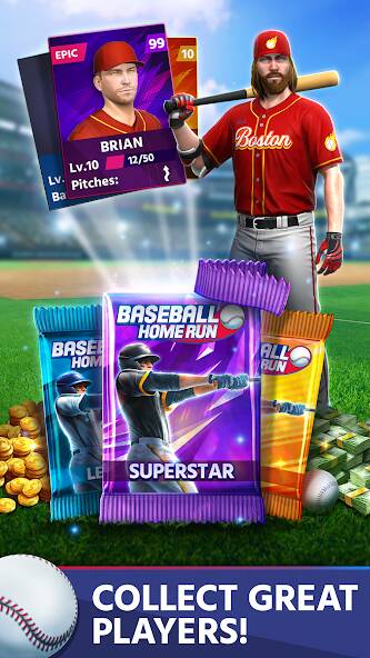 Скачать Baseball: Home Run Sports Game (Взлом на деньги) версия 1.3.5 apk на Андроид