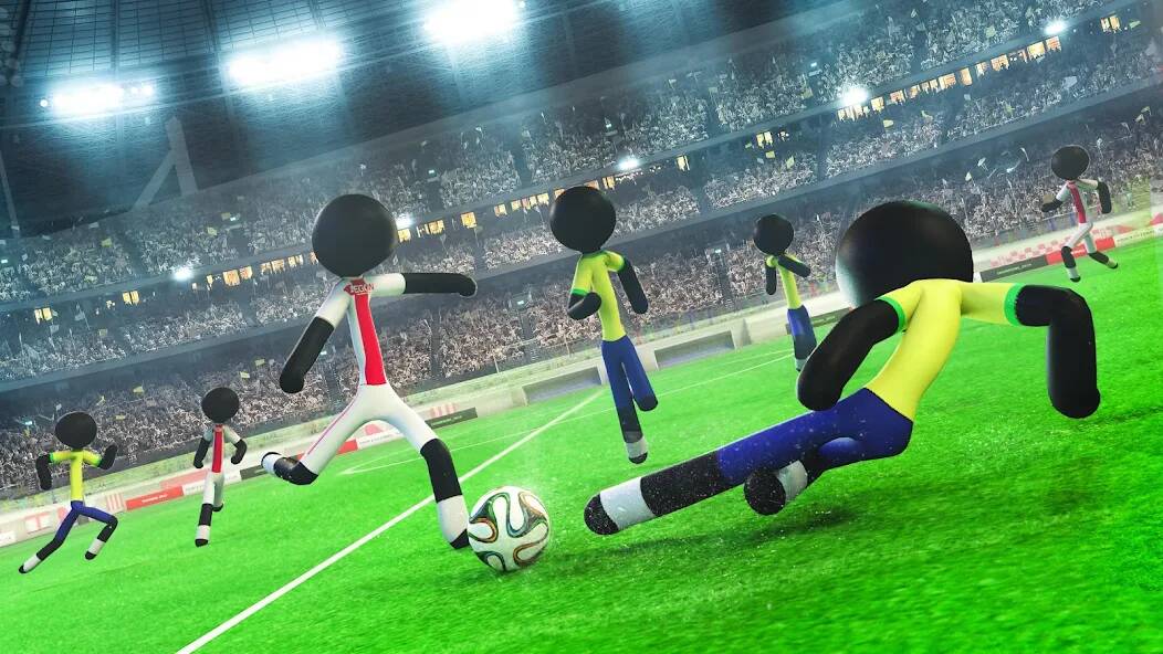 Скачать Stickman Football Strike Games (Взлом на деньги) версия 1.4.7 apk на Андроид