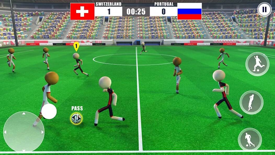 Скачать Stickman Football Strike Games (Взлом на деньги) версия 1.4.7 apk на Андроид