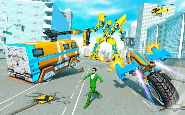 Скачать Flying Dino Robot Car Games (Взлом на монеты) версия 1.4.5 apk на Андроид