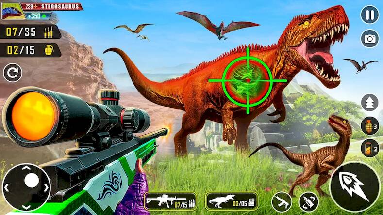 Скачать Wild Dino Hunter 3D Gun Games (Взлом открыто все) версия 0.3.1 apk на Андроид