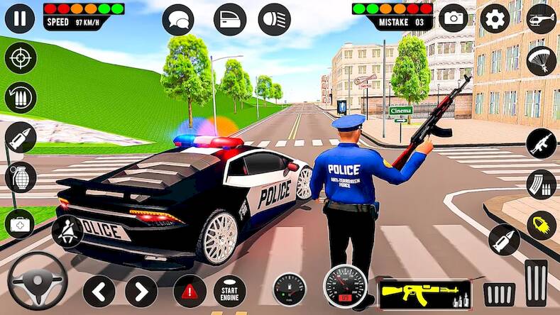 Скачать Полиция Автомобиль Игры (Взлом на монеты) версия 2.9.4 apk на Андроид