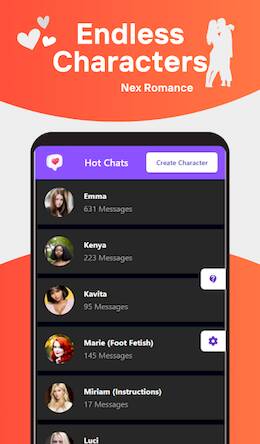 Скачать Nex Romance Ai Girlfriend Chat (Взлом открыто все) версия 1.2.7 apk на Андроид