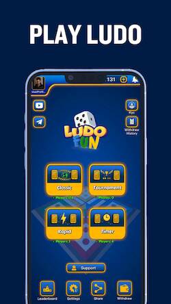 Скачать Ludo Fun - Play Ludo and Win (Взлом открыто все) версия 1.4.1 apk на Андроид
