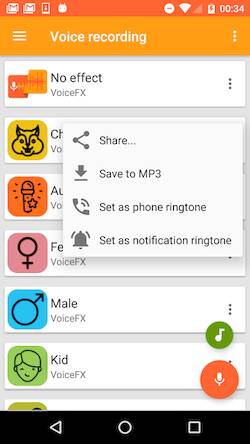 Скачать VoiceFX — изменение голоса с п (Взлом открыто все) версия 0.3.3 apk на Андроид