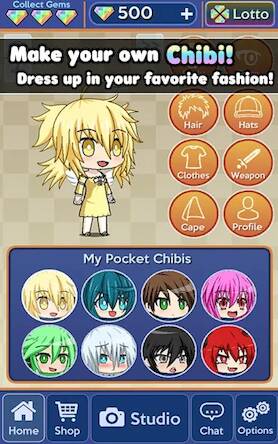 Скачать Pocket Chibi - Anime Dress Up (Взлом открыто все) версия 2.6.1 apk на Андроид