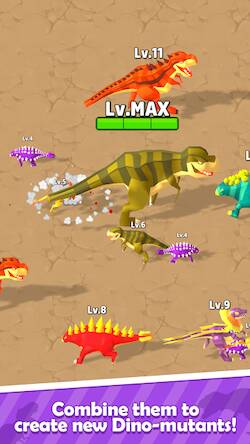 Скачать Merge Dinosaur Evolution (Взлом открыто все) версия 0.6.6 apk на Андроид