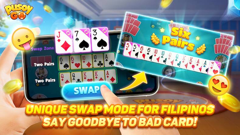 Скачать Pusoy Go-Competitive 13 Cards (Взлом на монеты) версия 0.8.9 apk на Андроид