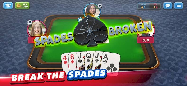 Скачать Spades Plus - Card Game (Взлом на монеты) версия 1.4.4 apk на Андроид