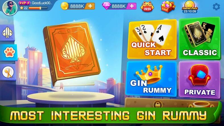 Скачать Gin Rummy (Взлом на деньги) версия 1.8.3 apk на Андроид