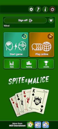 Скачать Spite & Malice (Взлом на деньги) версия 0.2.6 apk на Андроид
