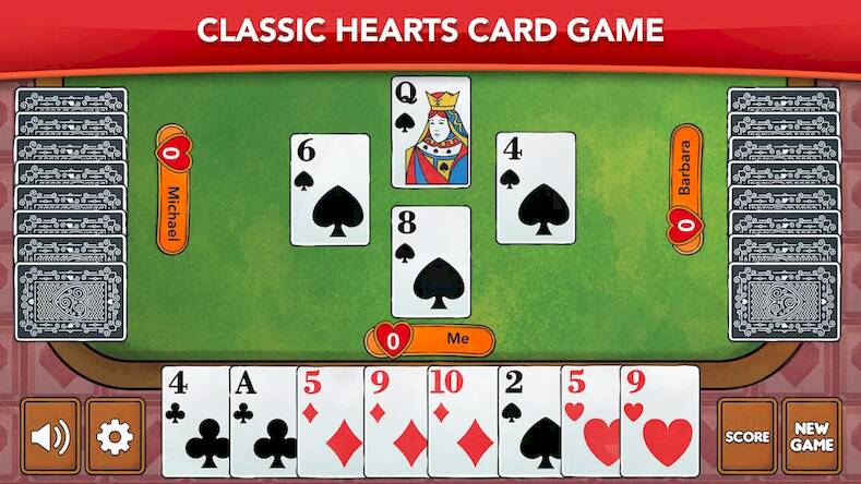 Скачать Hearts - Card Game Classic (Взлом на деньги) версия 0.7.2 apk на Андроид