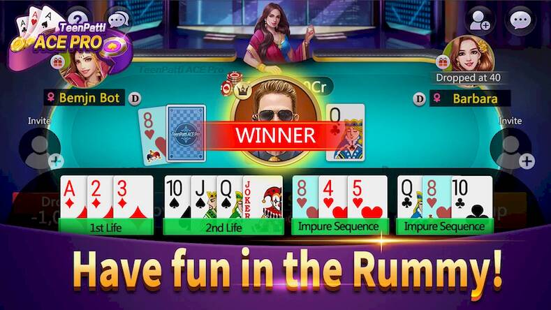 Скачать Teenpatti Ace Pro -poker,rummy (Взлом на монеты) версия 2.3.3 apk на Андроид
