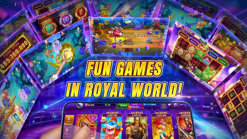 Скачать Royal World: Slots Fish Games (Взлом на деньги) версия 1.4.1 apk на Андроид