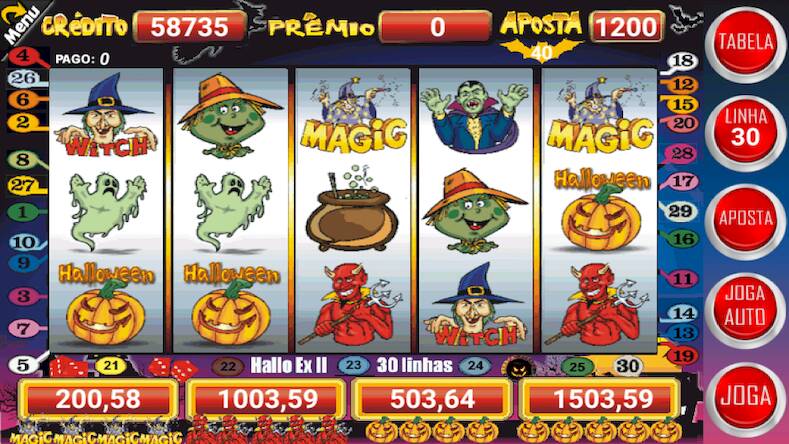 Скачать Halloween Slots 30 Linhas (Взлом на монеты) версия 0.8.2 apk на Андроид