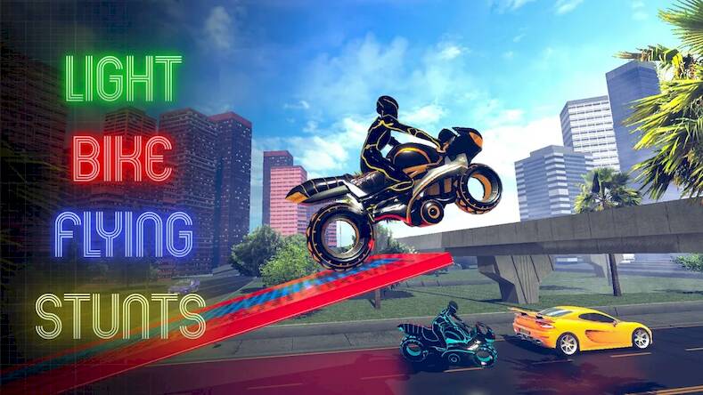 Скачать легкий мотоцикл летающий stunt (Взлом на монеты) версия 1.3.1 apk на Андроид