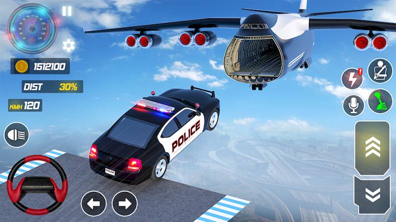 Скачать Police Car Stunts Racing Games (Взлом на монеты) версия 1.2.6 apk на Андроид