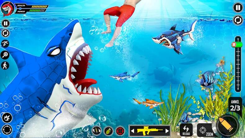 Скачать Shark Attack FPS Sniper Game (Взлом на монеты) версия 1.4.9 apk на Андроид