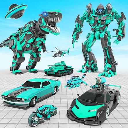 Скачать Dino Robot Car Transform 3DWar (Взлом открыто все) версия 1.7.4 apk на Андроид