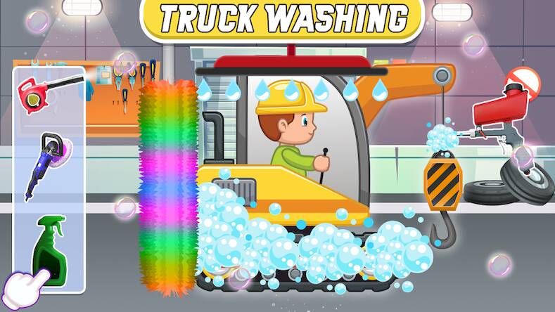Скачать Kids Construction Trucks Games (Взлом открыто все) версия 2.3.7 apk на Андроид