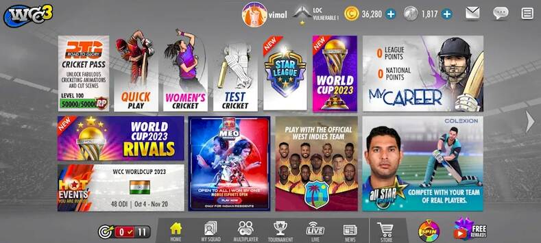 Скачать World Cricket Championship 3 (Взлом открыто все) версия 1.7.4 apk на Андроид