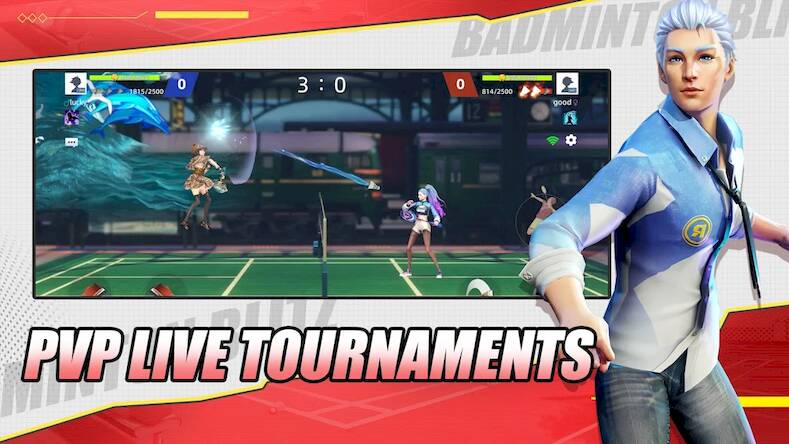 Скачать Badminton Blitz - PVP online (Взлом на монеты) версия 1.9.7 apk на Андроид