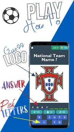Скачать National Teams Logo quiz (Взлом на монеты) версия 1.6.6 apk на Андроид