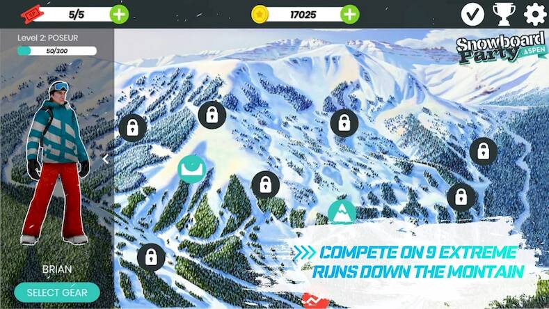 Скачать Snowboard Party: Aspen (Взлом открыто все) версия 0.6.1 apk на Андроид