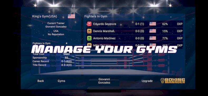 Скачать Boxing Manager (Взлом на деньги) версия 1.1.2 apk на Андроид
