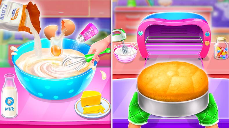 Скачать Сладкий Bakery девоч Cake Игры (Взлом на деньги) версия 0.3.3 apk на Андроид