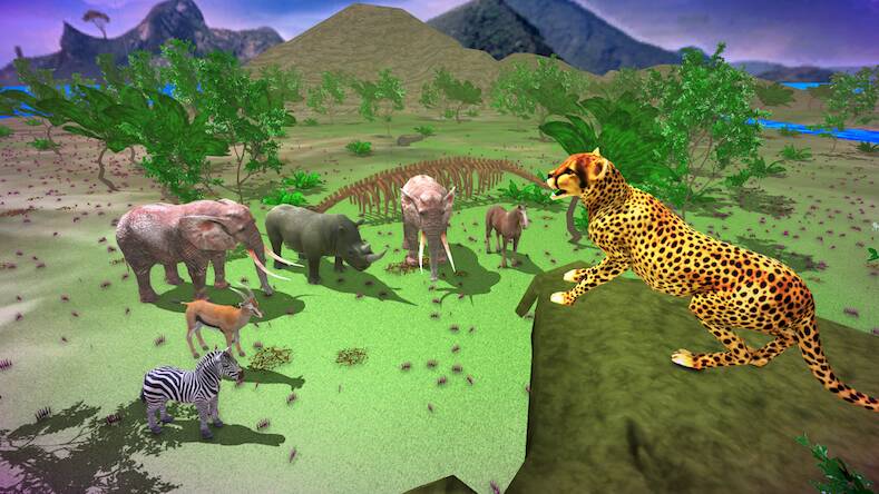 Скачать Lion Cheetah Family Simulator (Взлом открыто все) версия 1.2.4 apk на Андроид