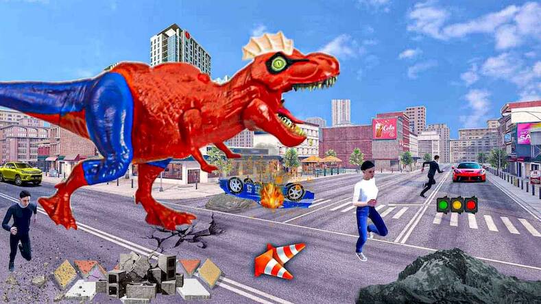 Скачать Extreme City Dinosaur Smasher (Взлом на деньги) версия 2.2.3 apk на Андроид