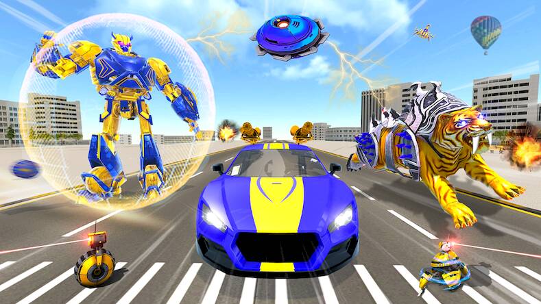 Скачать Wild Tiger Robot: Car Games (Взлом открыто все) версия 2.3.5 apk на Андроид
