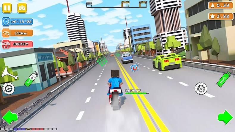 Скачать Blocky Bike Rider: Moto Racing (Взлом на монеты) версия 2.2.2 apk на Андроид